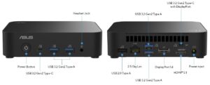 asus nuc 14 essential mini pc with hdmi, usb, headphone jack, 2.5gb lan